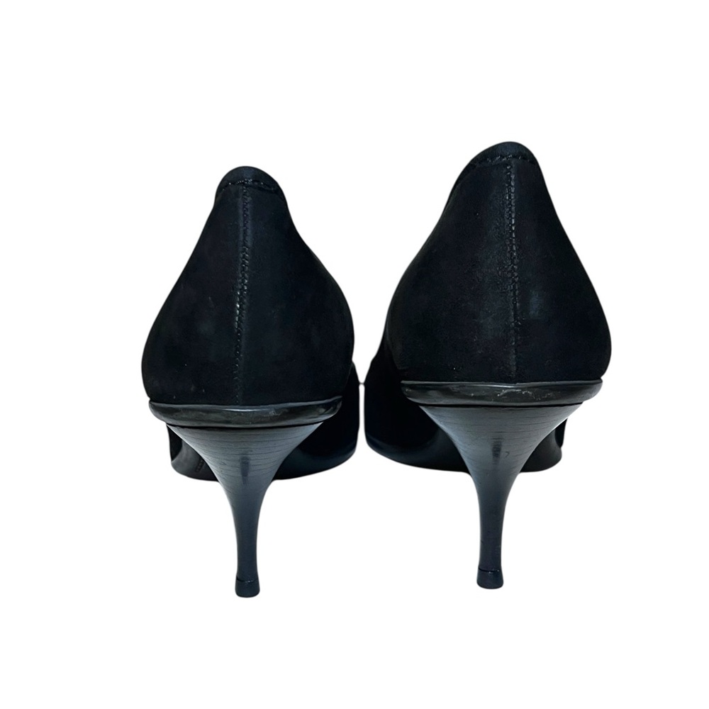 Coach Black Suede Sarrah Kitten Heels 8
Leather Gold Buckle Detail Pointed Toe - Picture 4 of 11